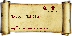 Molter Mihály névjegykártya